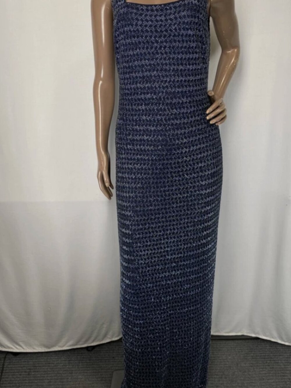 Ramy Brook Womens Maxi Dress Navy Blue Sarai Beaded Gown